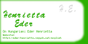 henrietta eder business card